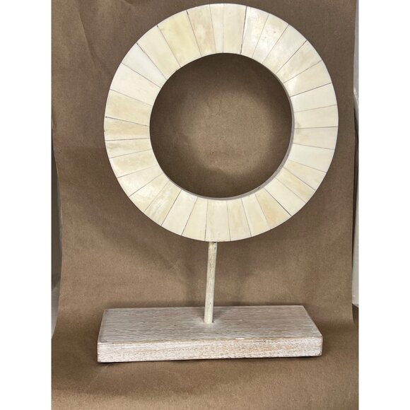Ring Geometric Sculpture With White Wood Base - Picture 5 of 6